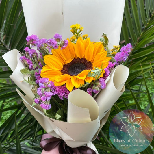 Girasol con toques de limonio