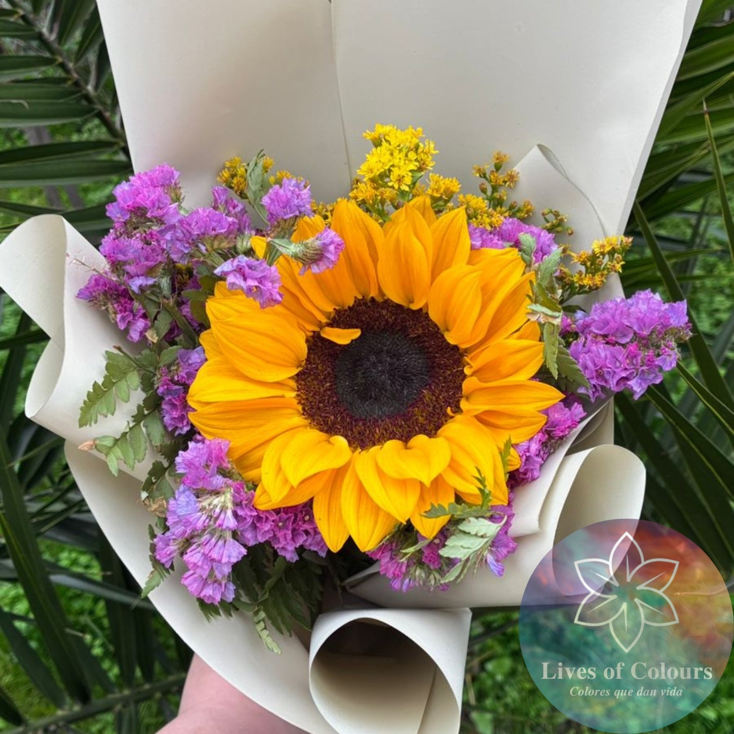 Girasol con toques de limonio